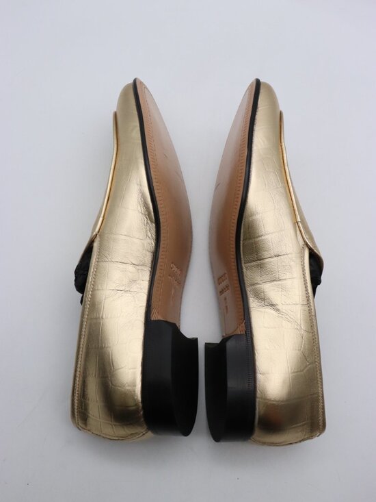 Paul Fredrick Loafers Men\'s US Size 11 M Gold Leather Slip On Dress Shoes main image 6